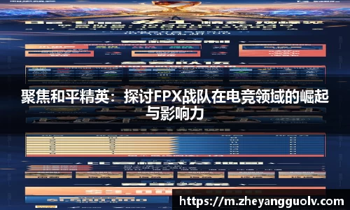 聚焦和平精英：探讨FPX战队在电竞领域的崛起与影响力
